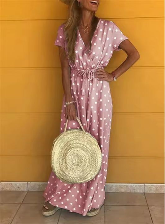 Maeve - Vestido cruzado con encanto clásico y lunares
