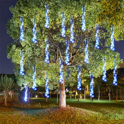Luces de hadas LED para exteriores con efecto meteorito