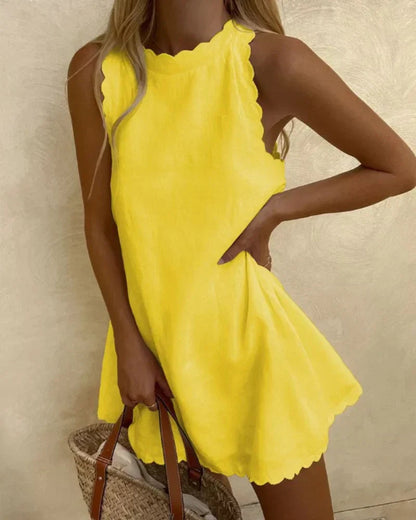 Berna | Vestido sin mangas con borde en forma de concha