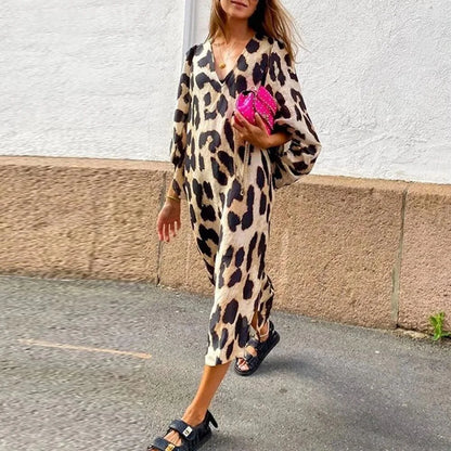 Lena | Vestido de estampado de leopardo