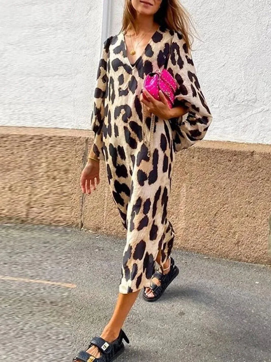 Lena | Vestido de estampado de leopardo