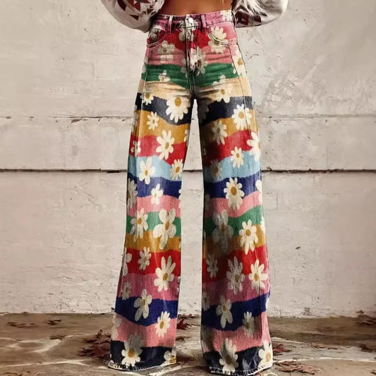 Monique | Pantalones de pierna ancha con estilo boho
