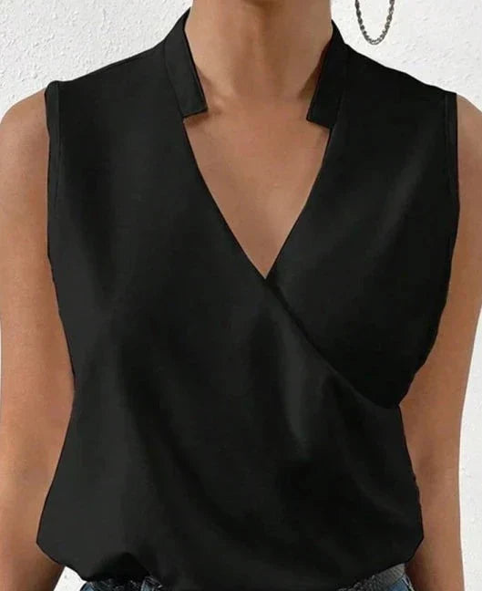 Sarah | Elegante Top Sin Mangas Liso