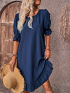 Isolde - Vestido midi de manga corta con encanto retro