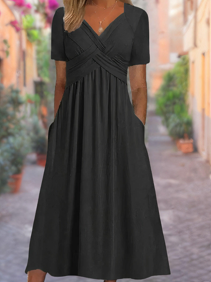 Florence - Vestido elegante de corte suelto con escote en V