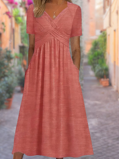 Florence - Vestido elegante de corte suelto con escote en V