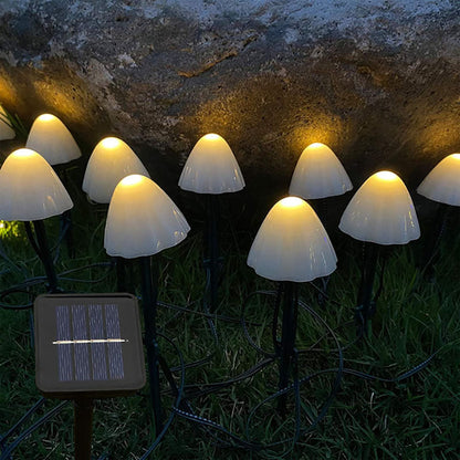 Luces de Estaca de Jardín con Forma de Hongo Solares para Exterior