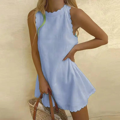 Berna | Vestido sin mangas con borde en forma de concha