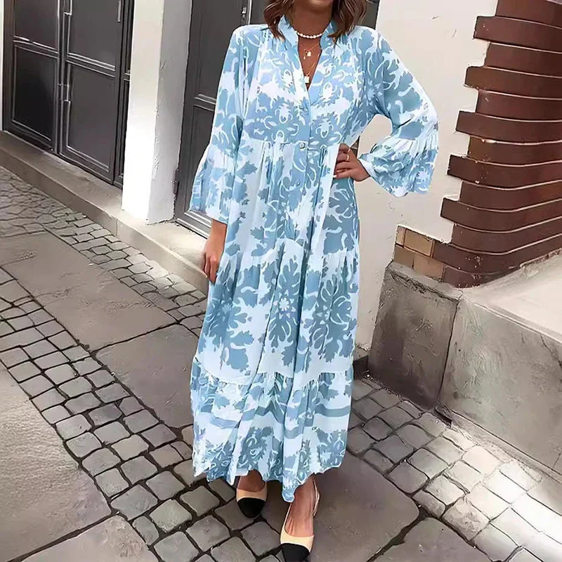 Avielle - Vestido Maxi Bohemio Estampado a la Moda