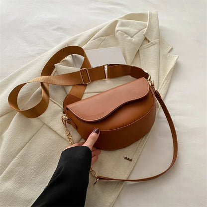 Bolsa de cuero de moda cruzada con doble correa