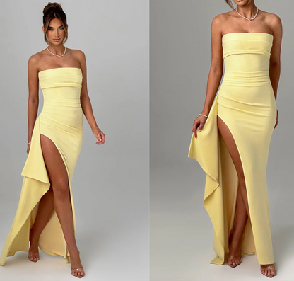 Vestido largo sin tirantes Stacy