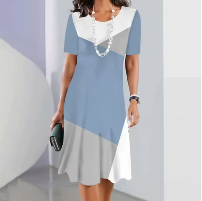 Dollie | Vestido plisado para mujer con bloques de color