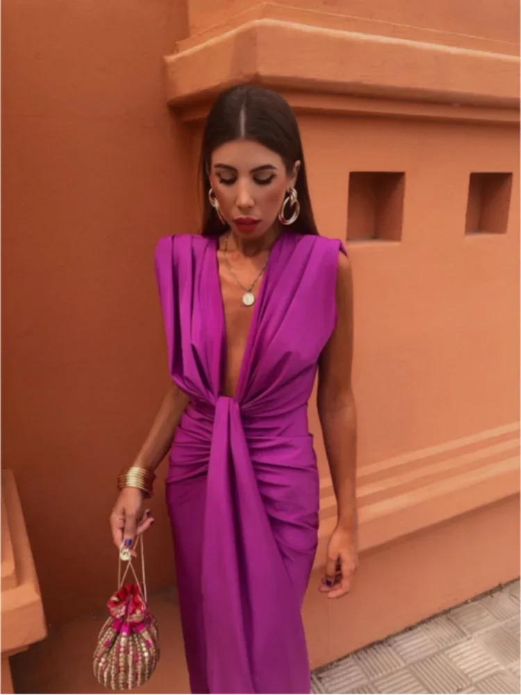 Selena - Abito drappeggiato infuocato