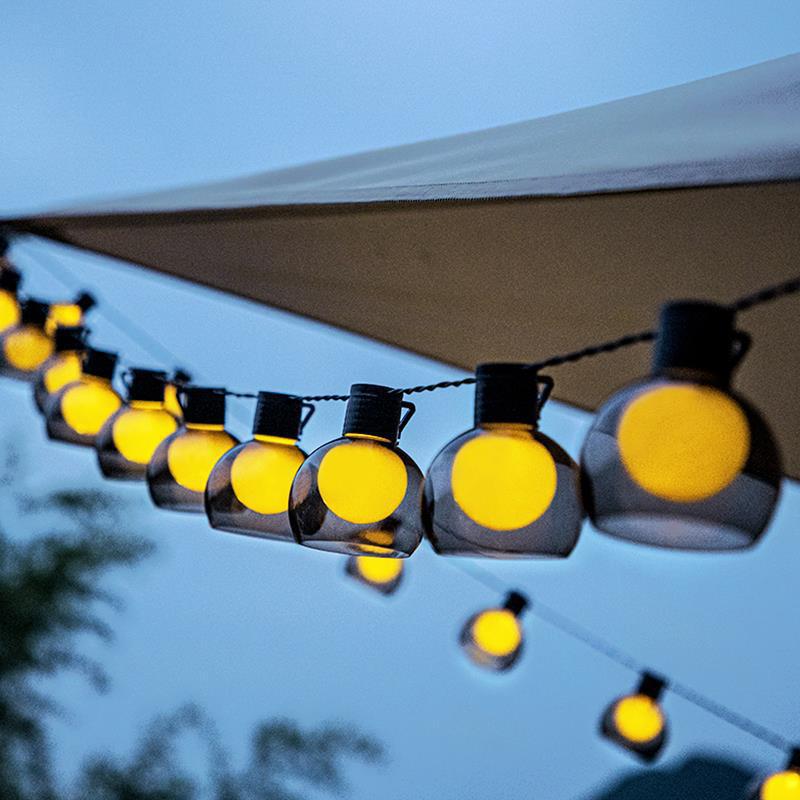 Luces de cadena solares para exteriores con brillo cálido