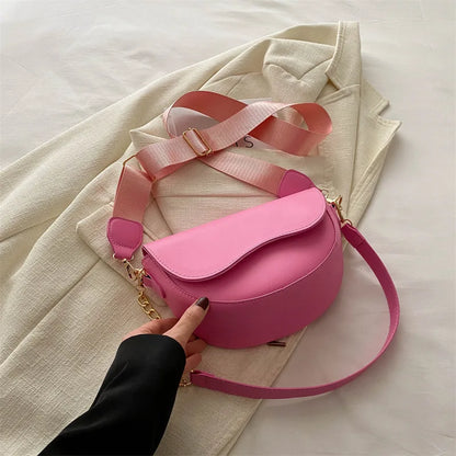 Bolsa de cuero de moda cruzada con doble correa