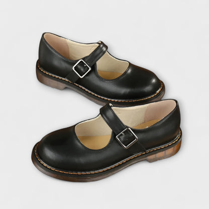 Zapatos Vintage Mary Jane para Mujer de Damen – Zapatos Clásicos de Cuero con Correa y Suela Cómoda