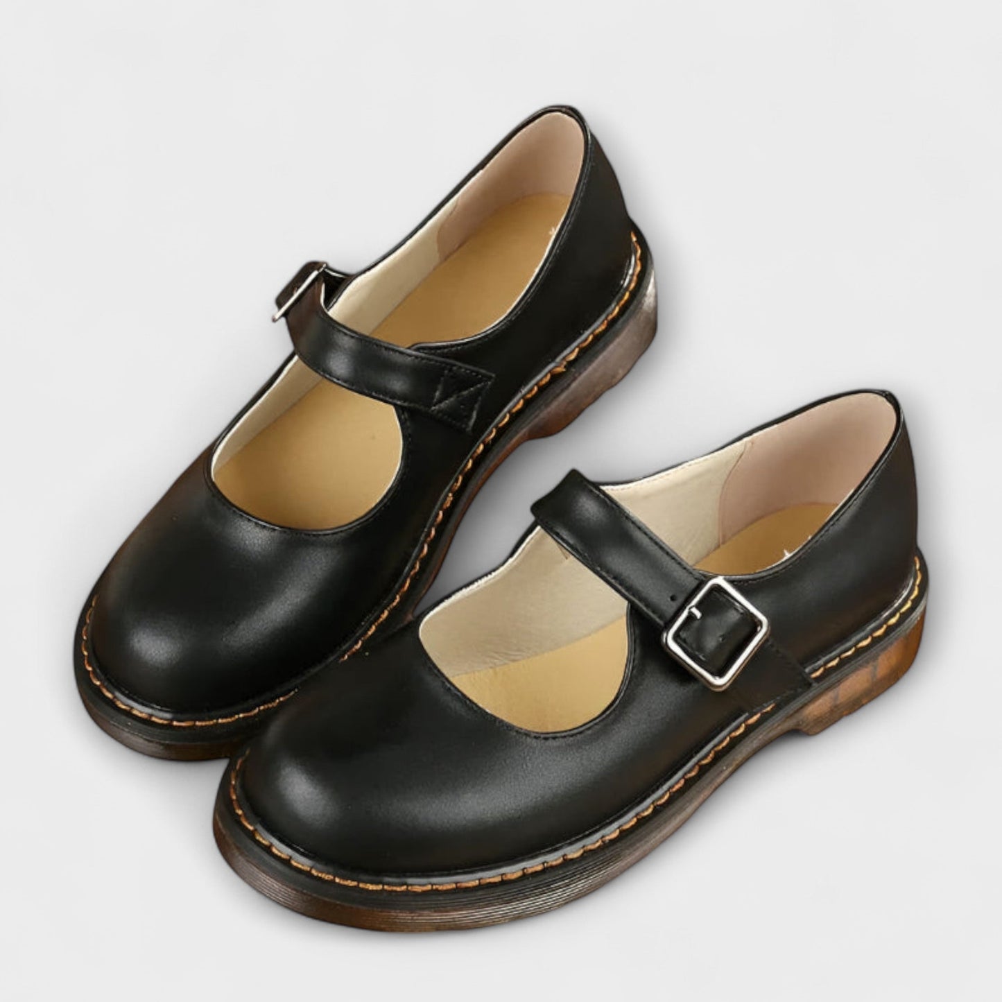 Zapatos Vintage Mary Jane para Mujer de Damen – Zapatos Clásicos de Cuero con Correa y Suela Cómoda