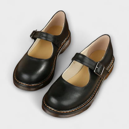 Zapatos Vintage Mary Jane para Mujer de Damen – Zapatos Clásicos de Cuero con Correa y Suela Cómoda