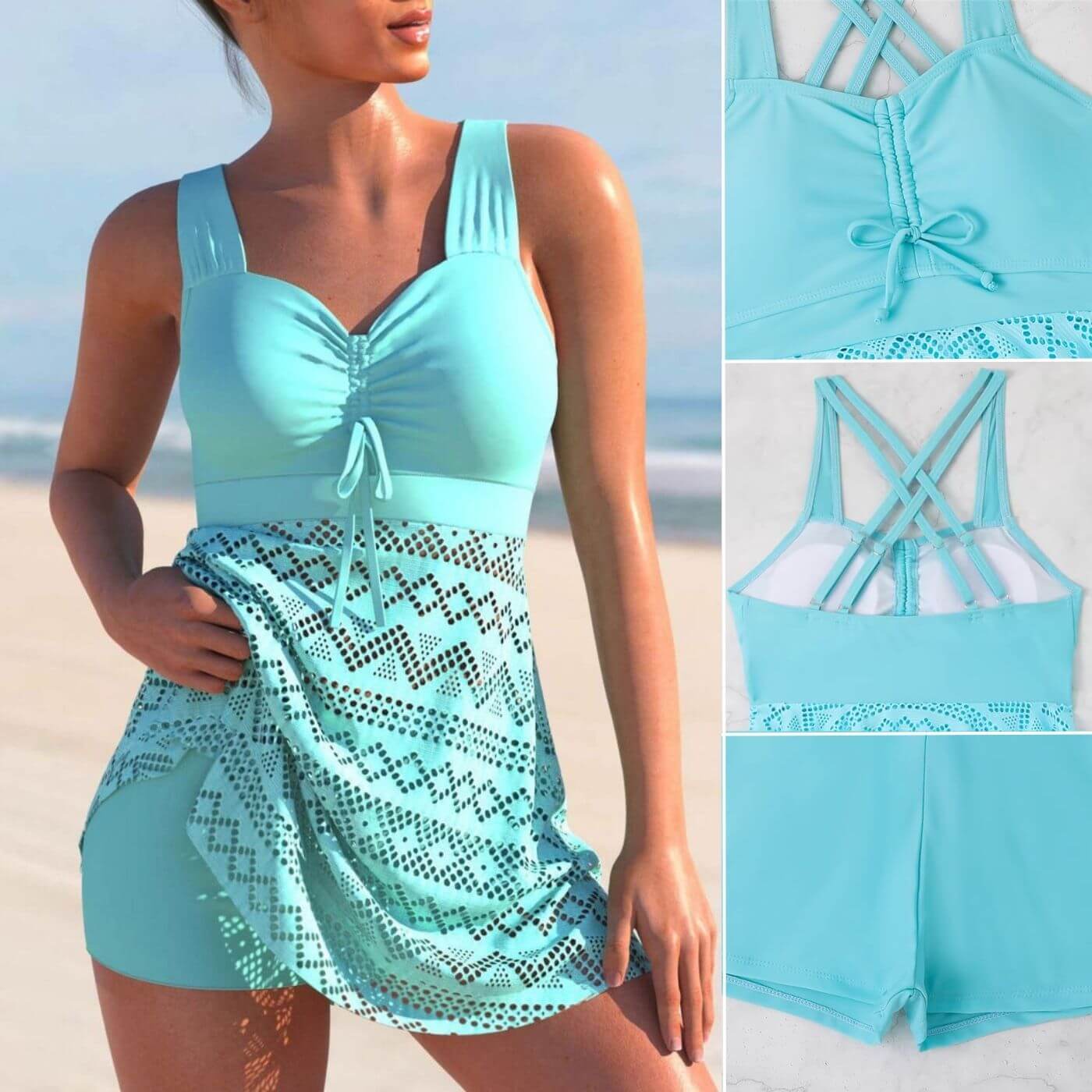 Crishine | Vestido de baño de dos piezas favorecedor