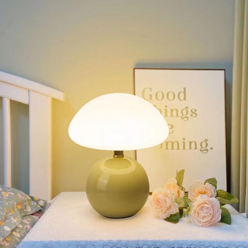 Bedside Lamp Ceramic Dome Table Light