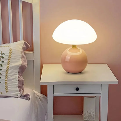Bedside Lamp Ceramic Dome Table Light