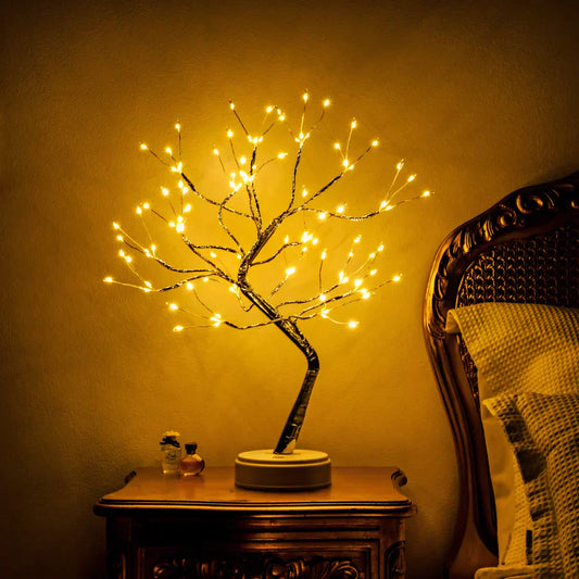 Lámpara de noche con luces de hadas en forma de rama de árbol