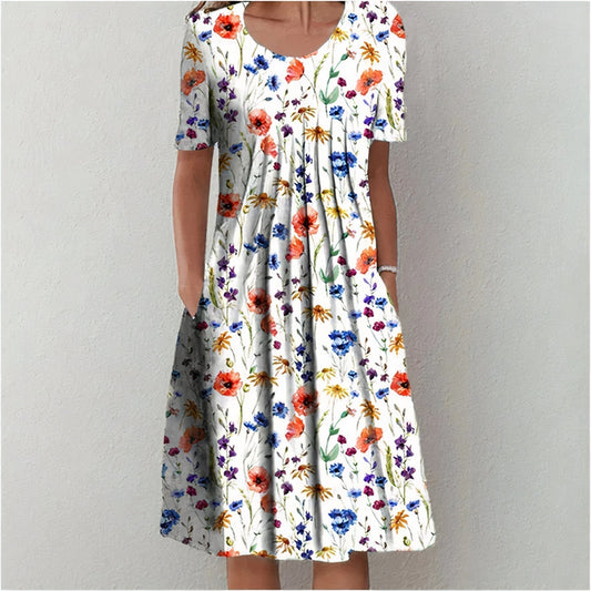 Leilani - Vestido de fiesta con volantes y estampado floral de verano