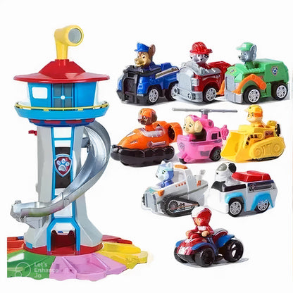 Juego infantil con coches y pista de tobogán