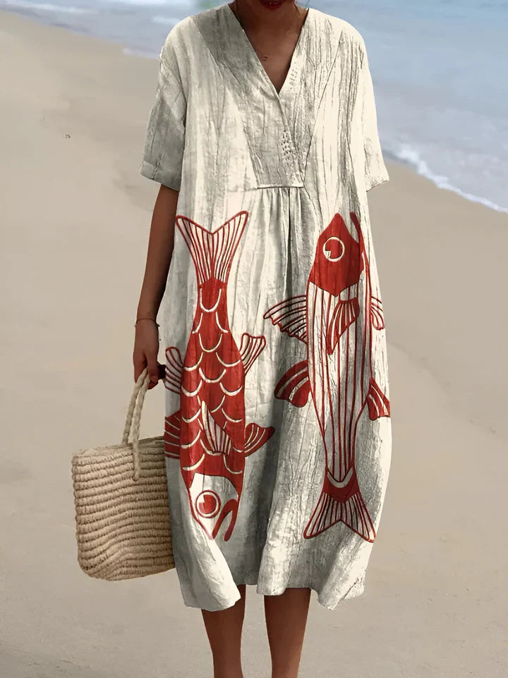 Saskia - Vestido Estampado Brisa Chic de Verano