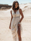 Emerson - Vestido Bohemio Vintage con Cordón y Borlas