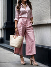 Sophia™ | Conjunto de pantalones capri rosas y camisa holgada