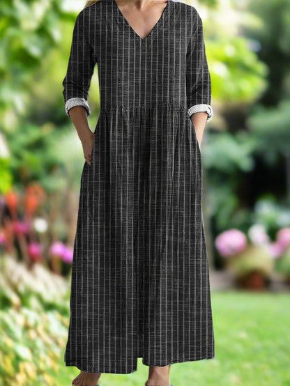 Dabria - Vestido clásico casual a rayas