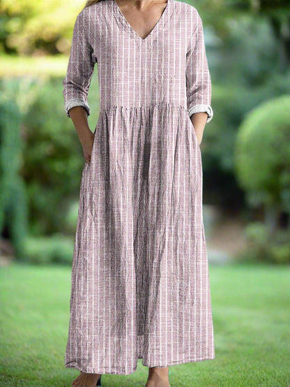 Dabria - Vestido clásico casual a rayas