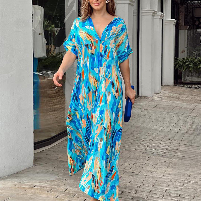 Vestido casual René con estampado pintado