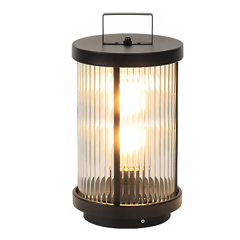 Linterna de vidrio para exteriores con luz LED solar