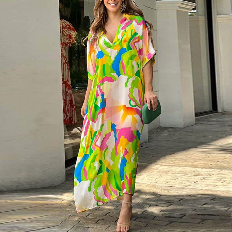 Vestido casual René con estampado pintado