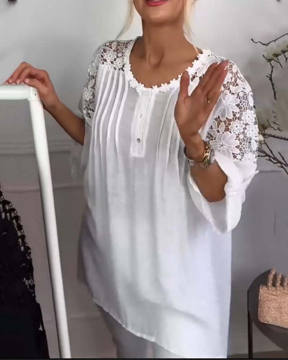 Nica | Blusa de encaje con parche