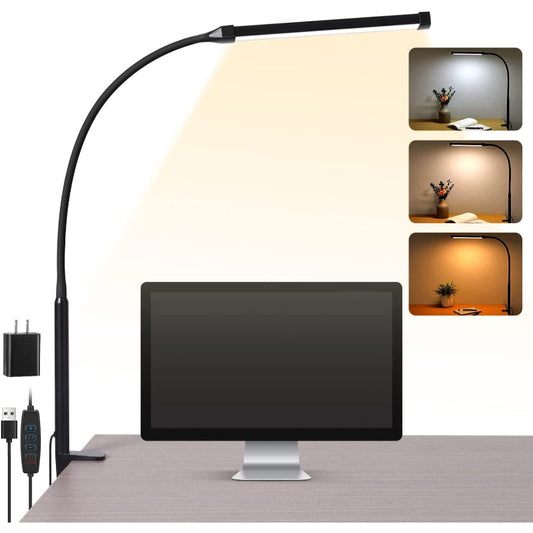Lámpara de escritorio LED con brazo metálico ajustable