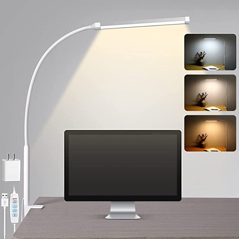Lámpara de escritorio LED con brazo metálico ajustable