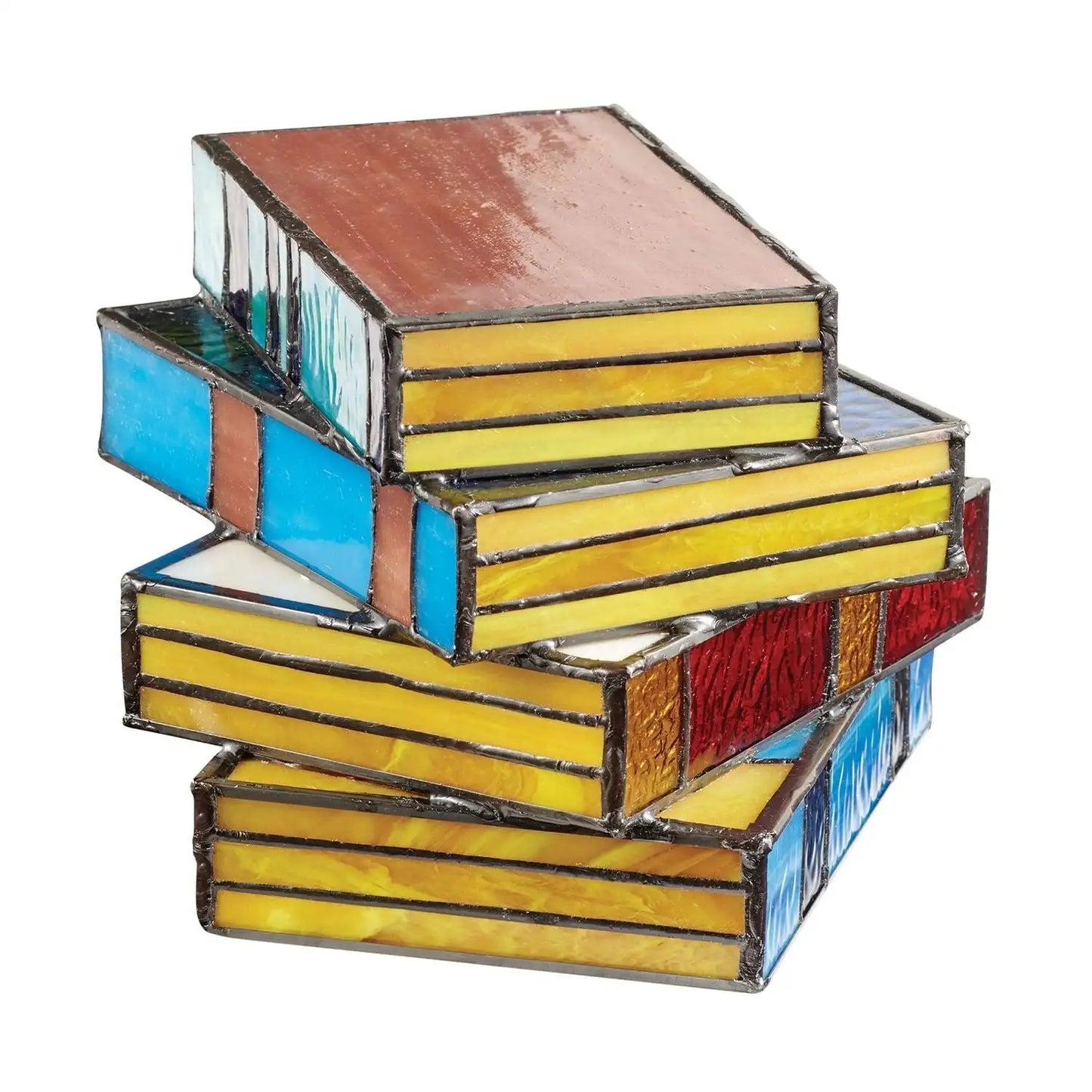 Table Lamp with Colourful Book Stack Design