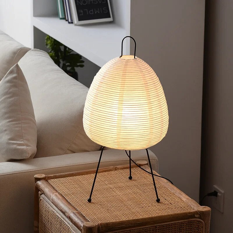 Lámpara de mesa papel japonés LED luz moderna
