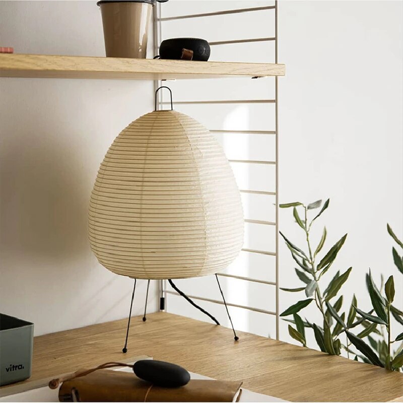 Lámpara de mesa papel japonés LED luz moderna