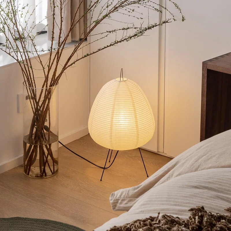 Lámpara de mesa papel japonés LED luz moderna