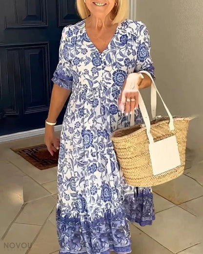 Erielle | Vestido Floral Elegante con Escote en V