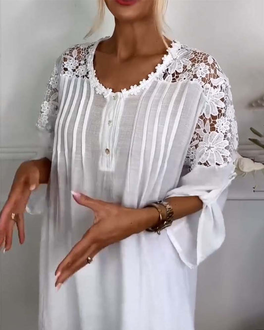 Nica | Blusa de encaje con parche