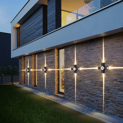 Lámpara de pared moderna de acrílico para exterior con luz LED