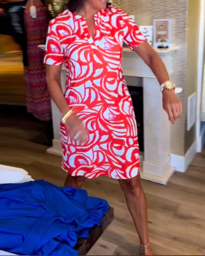 Mira - Vestido estampado con escote en V