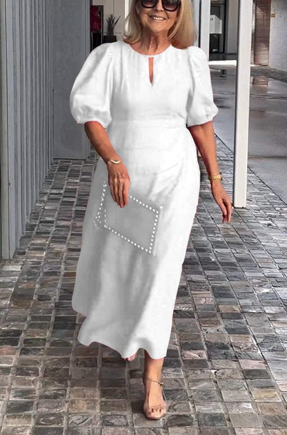 Frankie - Vestido suelto con mangas abullonadas chic