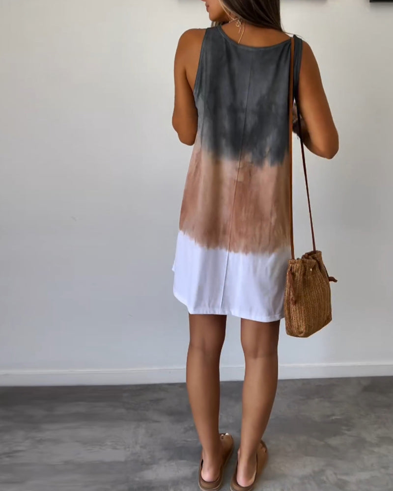 Josie - Vestido Mini con Estampado Degradado Tie Dye