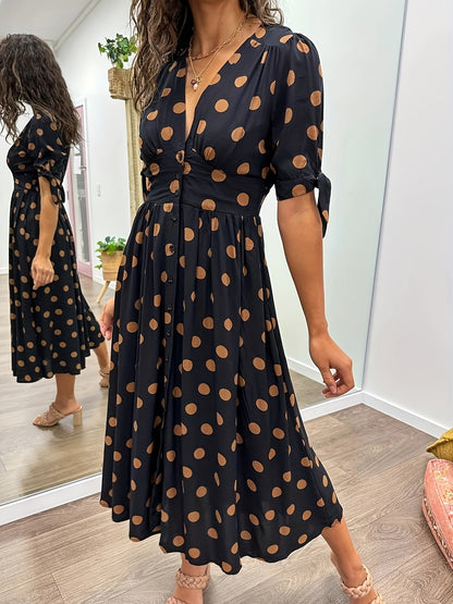 Gesselle | Vestido de escote en V con lunares